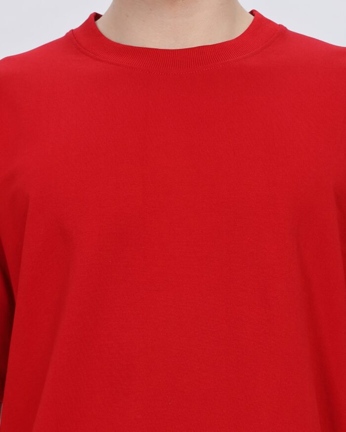 Solids: Red Oversized T-shirt - Image 2