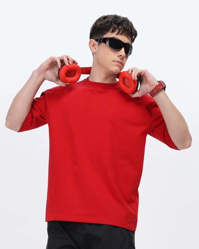 Solids: Red Oversized T-shirt