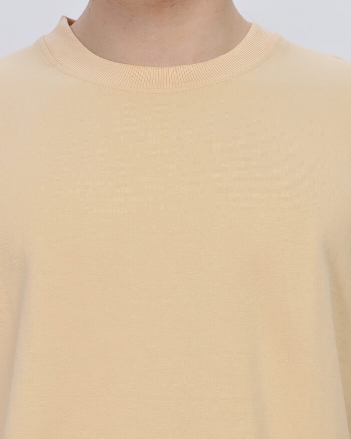 Solids: Beige Oversized T-shirt - Image 2