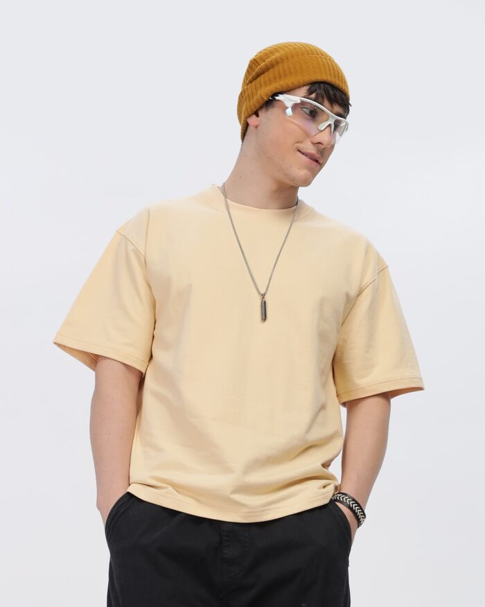 Solids: Beige Oversized T-shirt