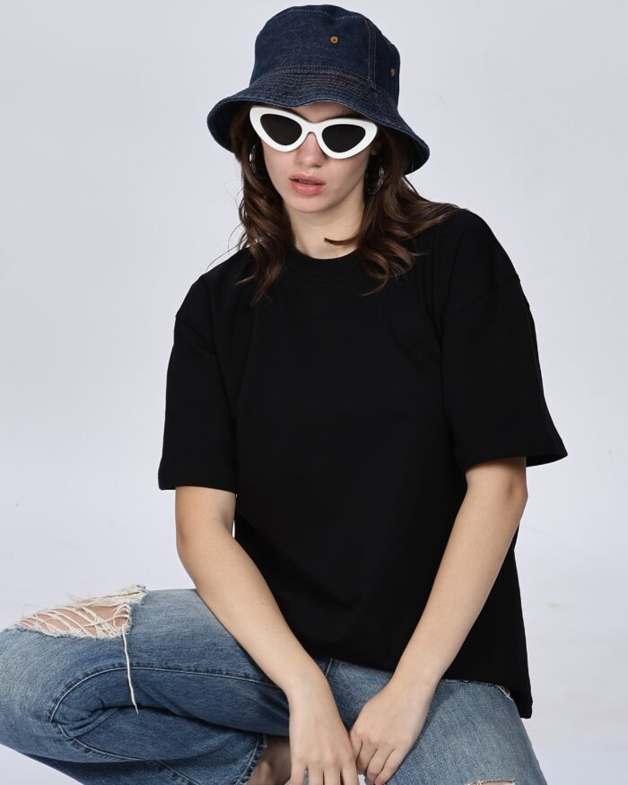 Solids: Black Oversized T-shirt