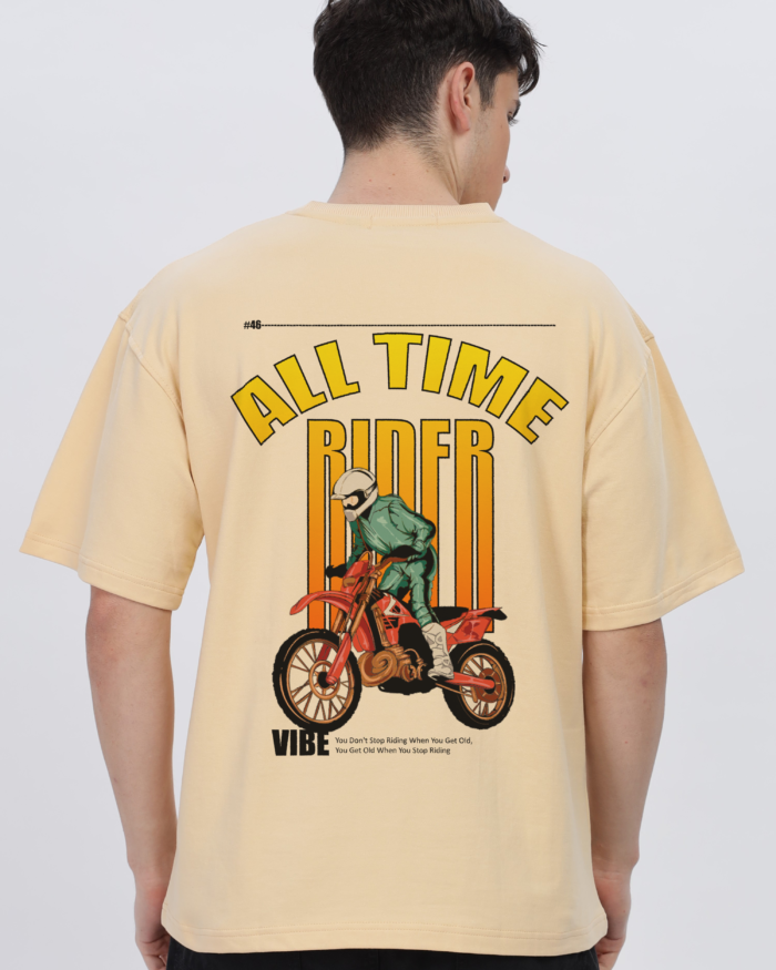 Bike: Men Beige Oversized T-shirt