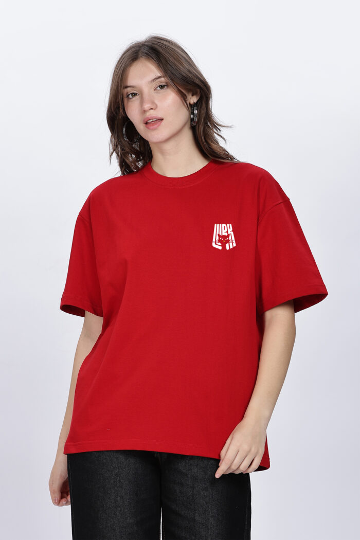 Lurk: Women Red Oversized T-shirt - Image 2