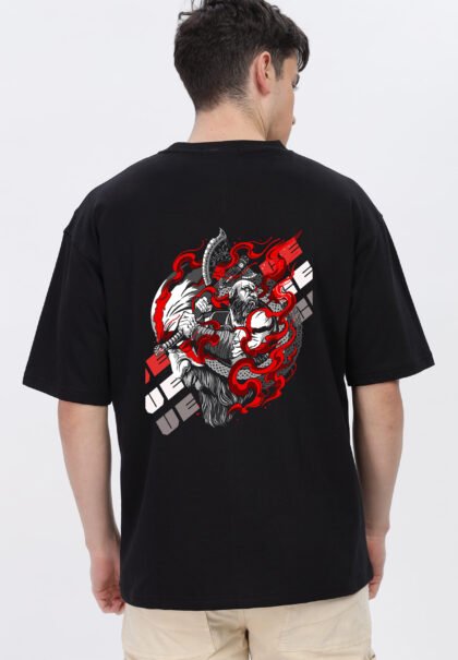 VENGEANCE : Men Black Oversized T-shirt