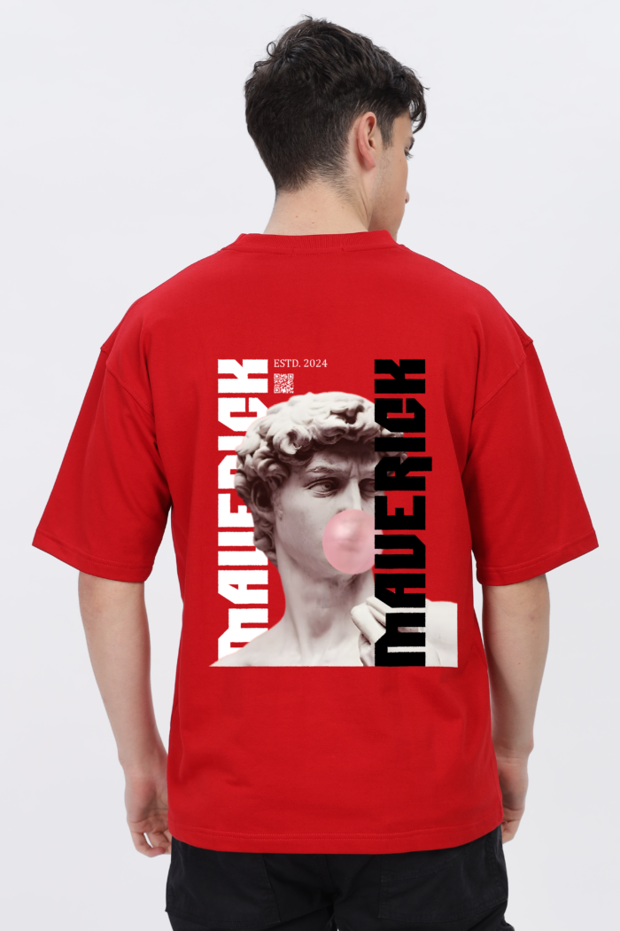 Maverick: Men Red Oversized T-shirt