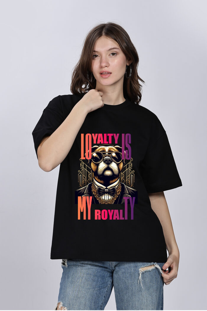 Royalty: Women Black Oversized T-shirt