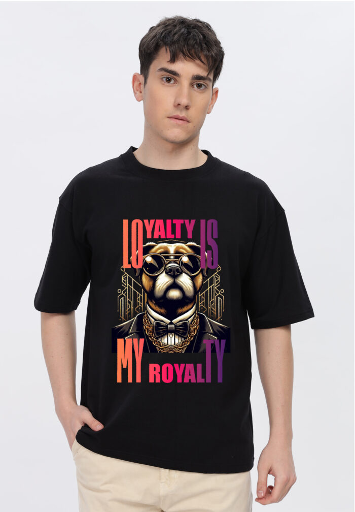 Royalty: Men Black Oversized T-shirt