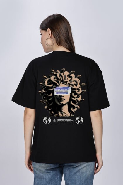 No Risk No Strory: Women Black Oversized T-shirt