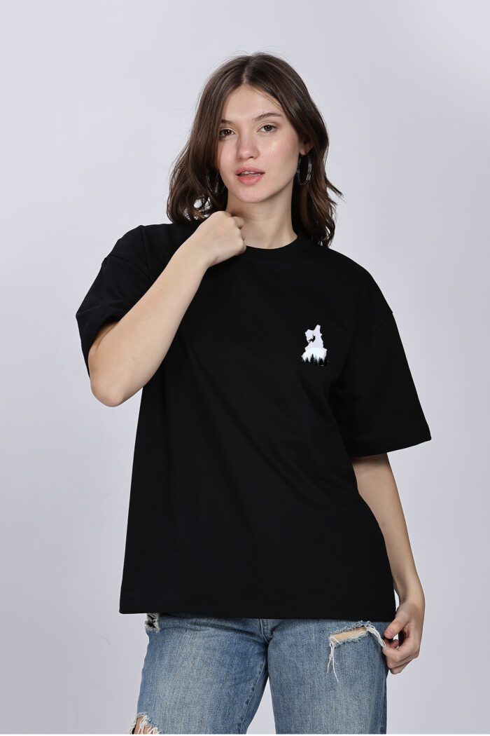 Adventure: Women Black Oversized T-shirt - Image 2