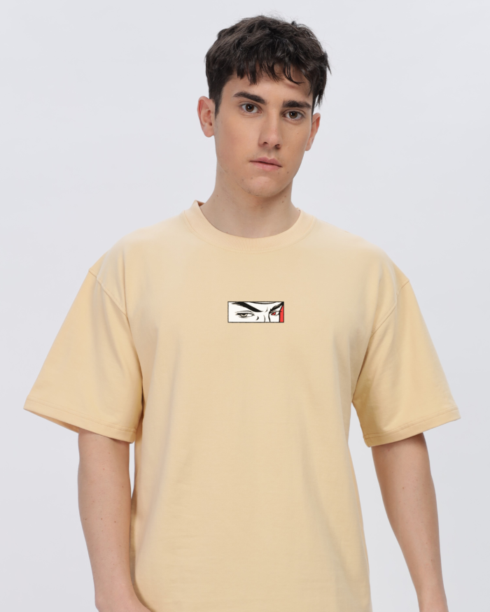 Samurai II: Men Beige Oversized T-shirt - Image 2