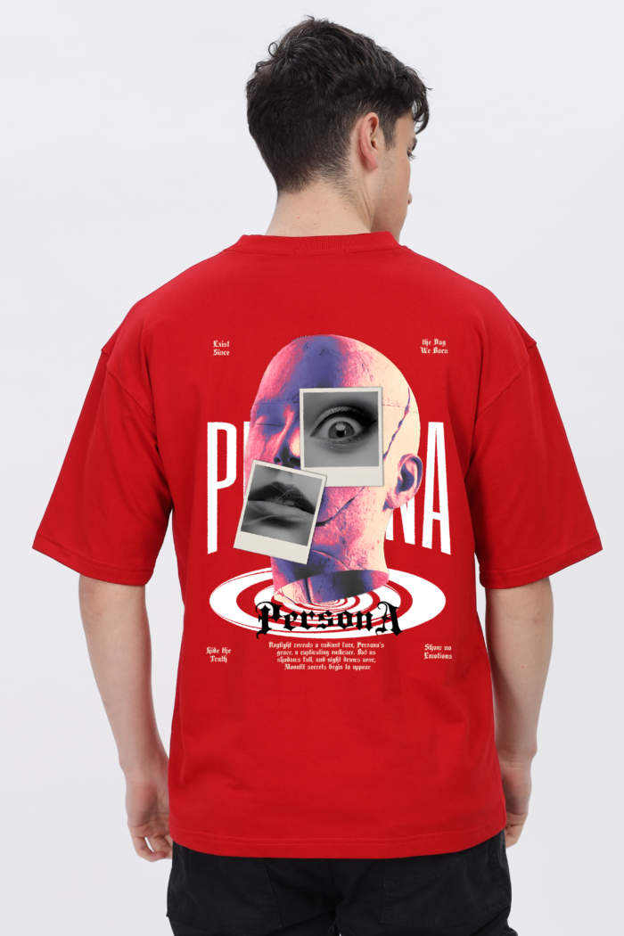 Persona: Men Red Oversized T-shirt